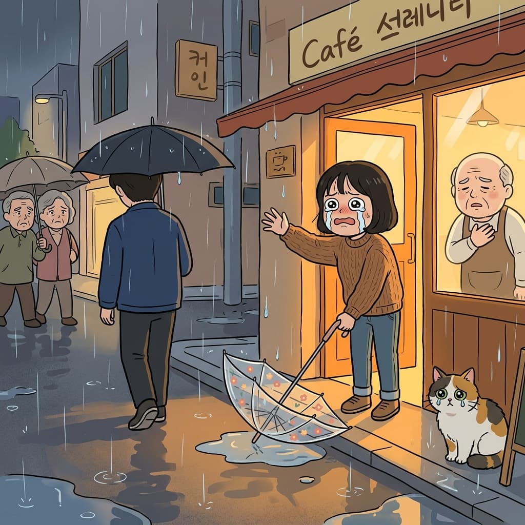 Watching him walk away in the rain would break one's heart.