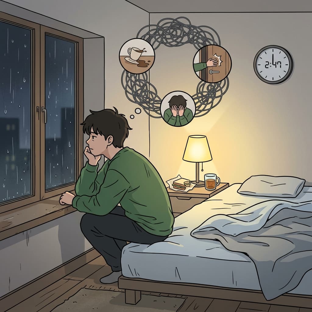 He sat by the window at midnight, unable to stop brooding on his mistake.