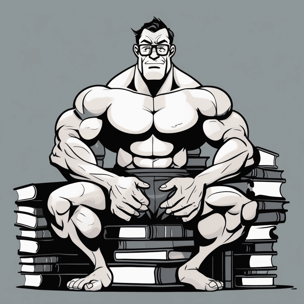 A muscle BUFF who's actually a history BUFF with books!