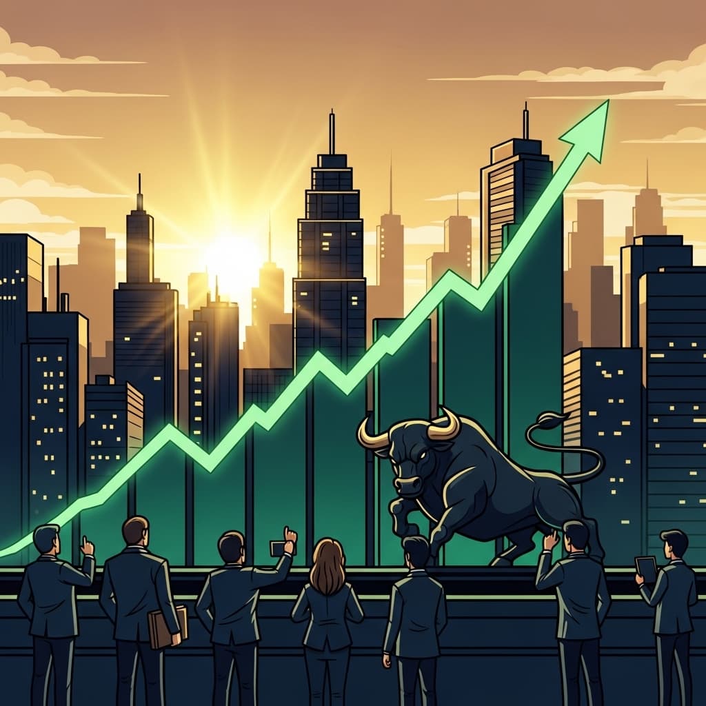 With a bullish push, the market begins to flourish, climbing higher with growing confidence.