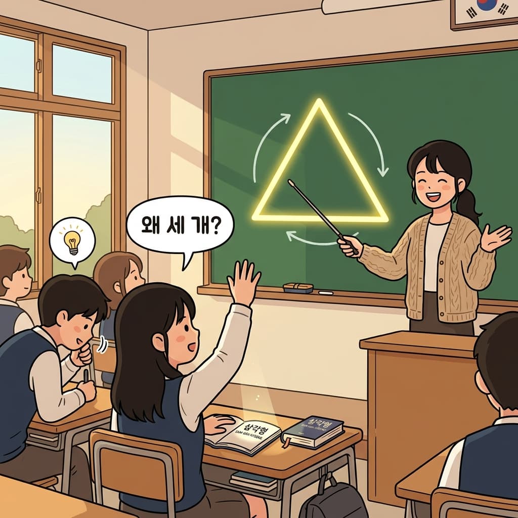 A triangle has three sides by definition — that's just what it means.