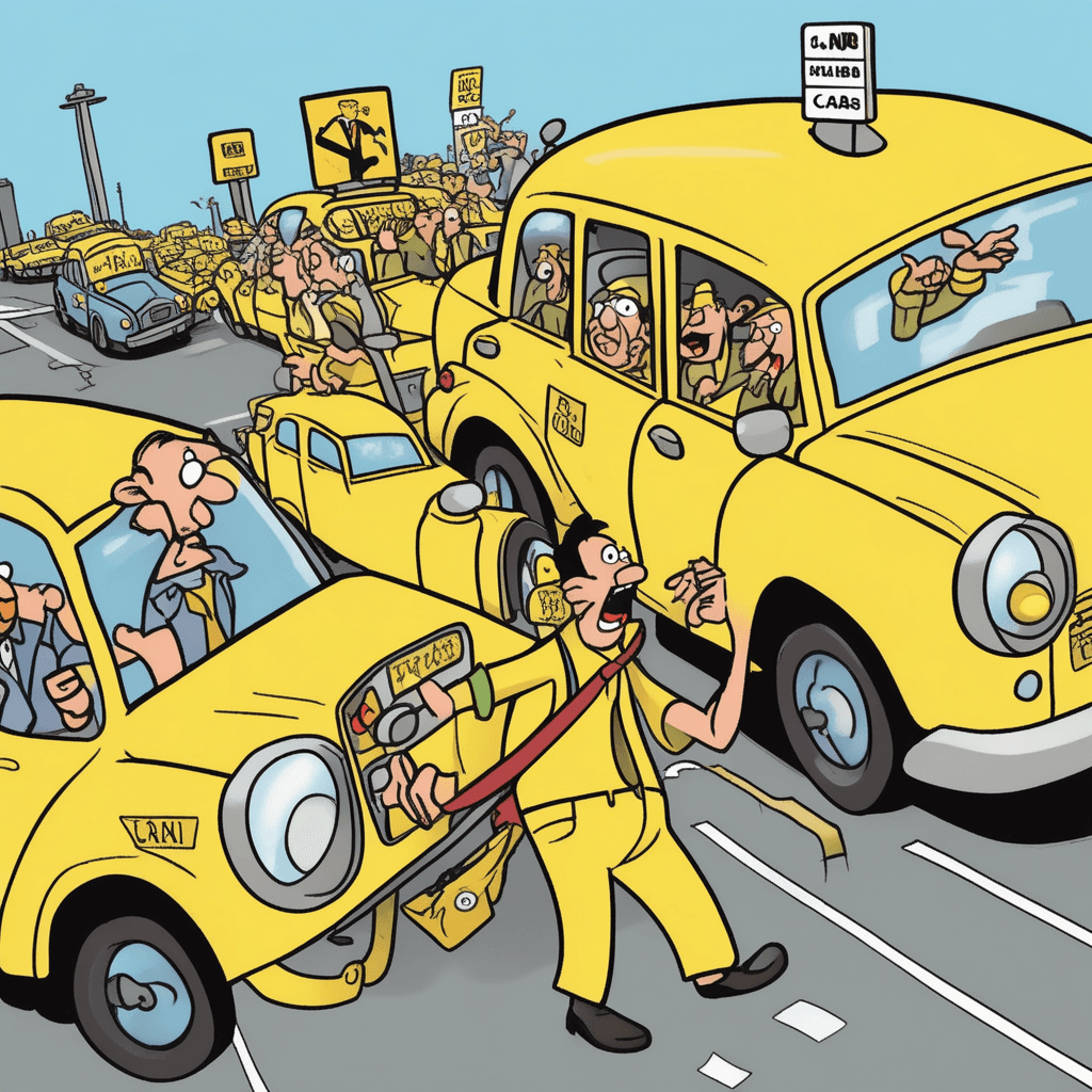 Jump from the cab and grab cash for the tab!