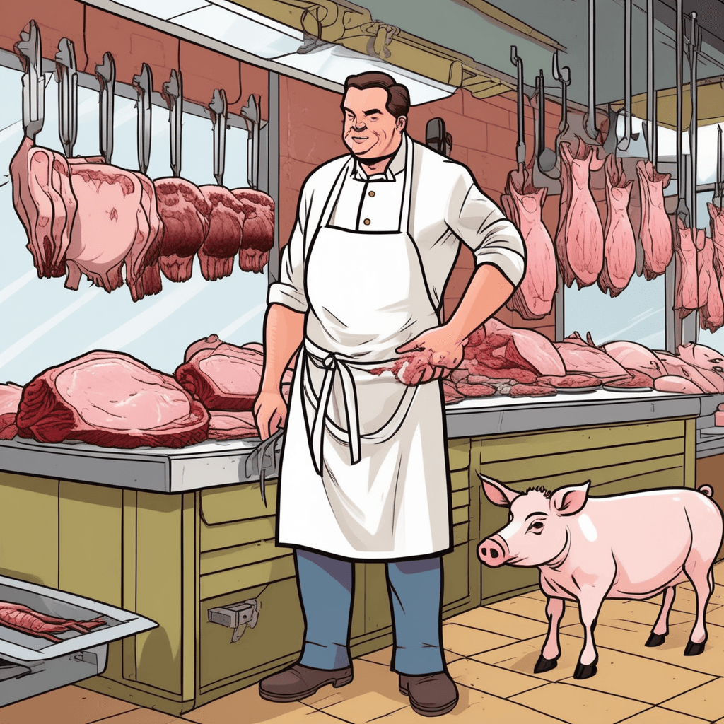 Dead animal body for food