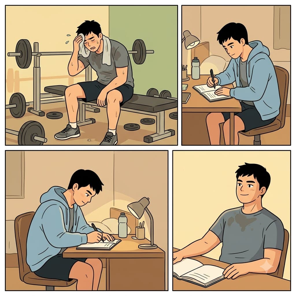 After intense carnal training, he wrote his personal thoughts in a journal.
