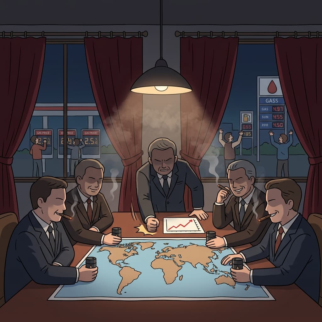 The oil cartel meets secretly to fix prices and crush smaller competitors.