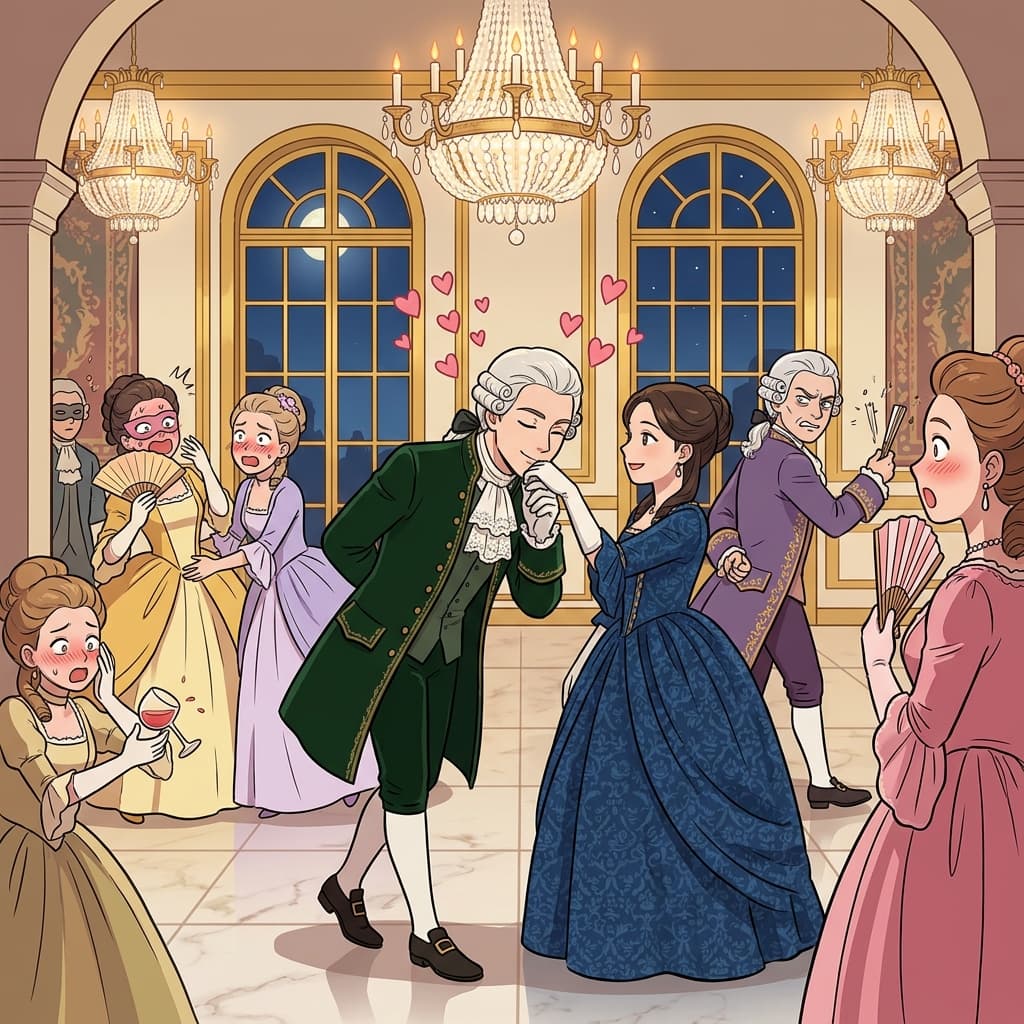 The casanova charms every woman at the ballroom with a single smile.
