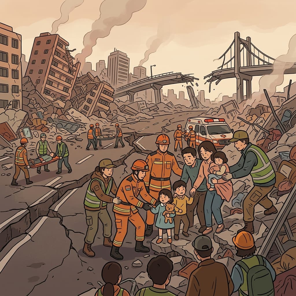 The powerful earthquake became a catastrophe that changed the entire city forever.