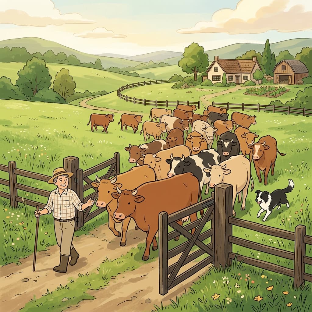 The farmer moved the cattle to a greener pasture.