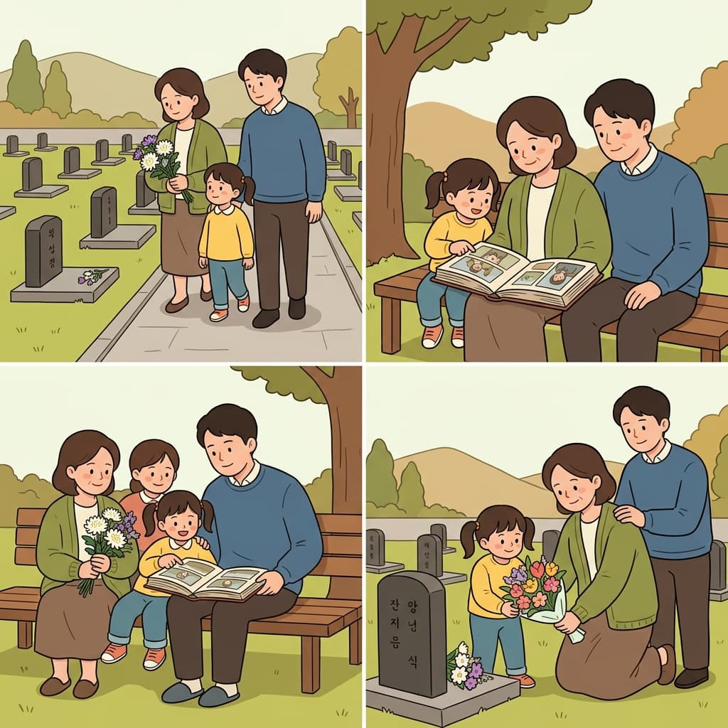 The family visited the cemetery, shared memories, and honored the anniversary together.