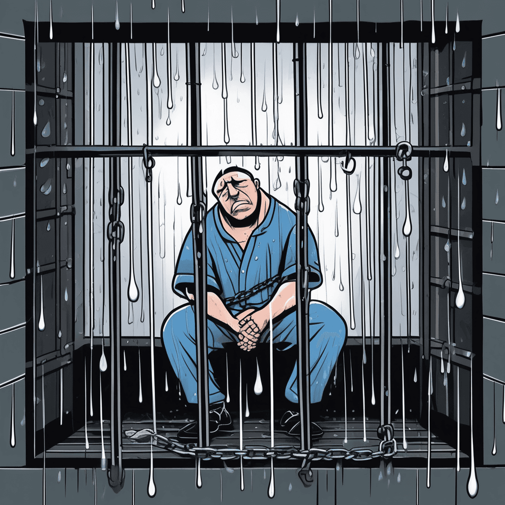 Even in chains, the rain washes away the pain