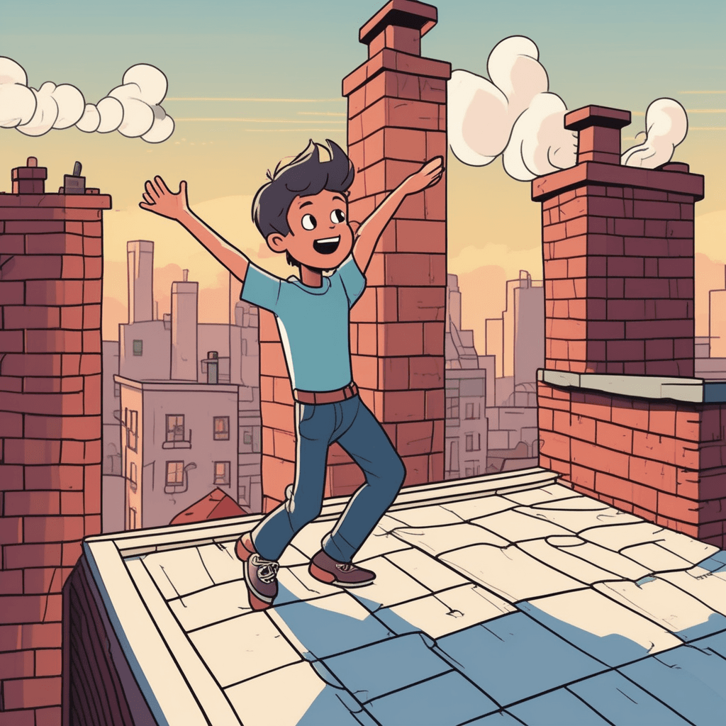 Jimmy does a shimmy by the chimney!