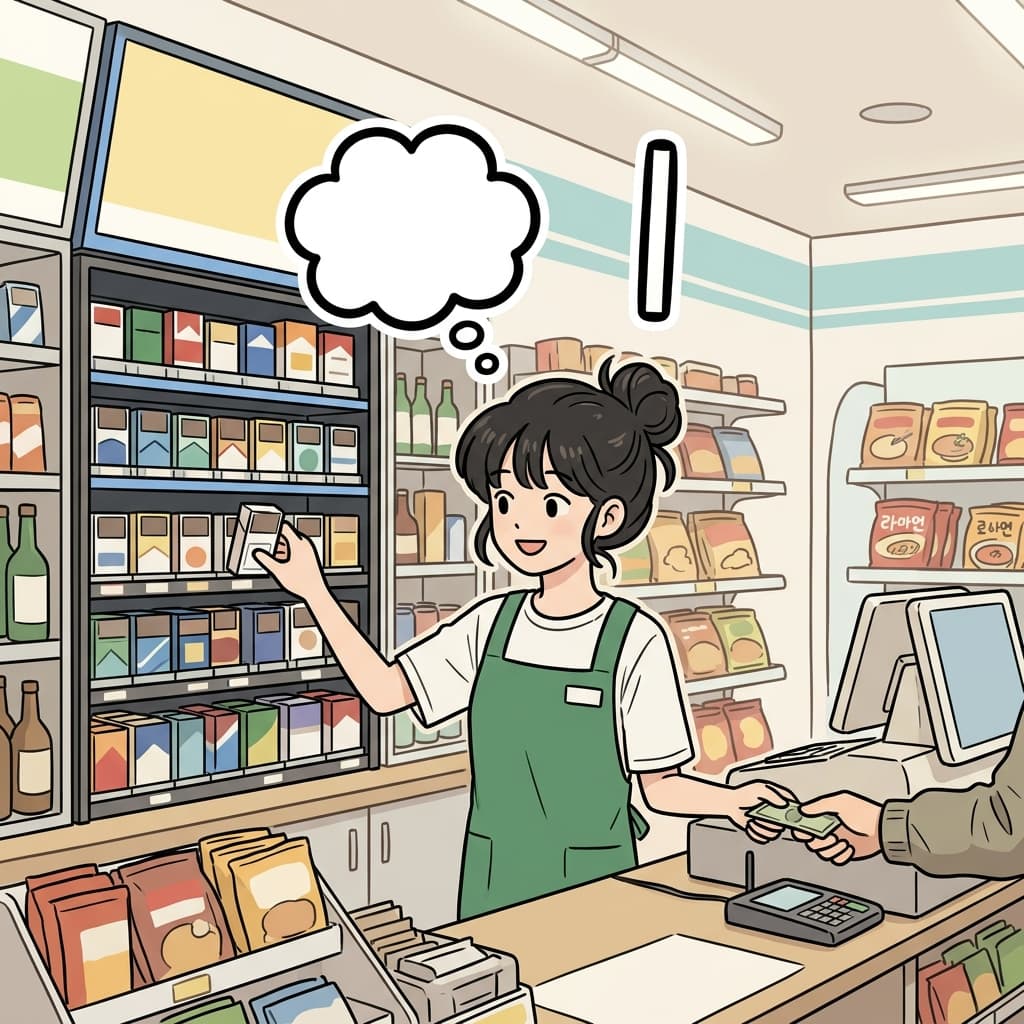The store kept cigarettes behind the counter.