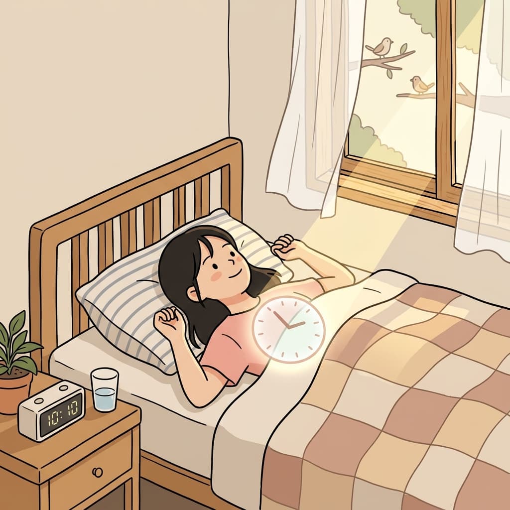 Her circadian clock wakes her at sunrise, even without an alarm.
