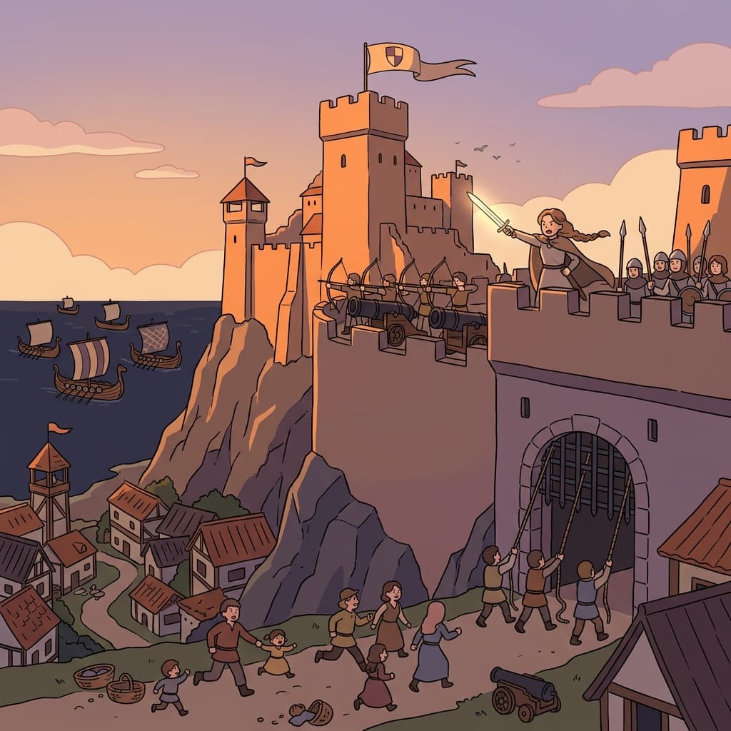 The citadel stood high above the city, guarding it from invaders.