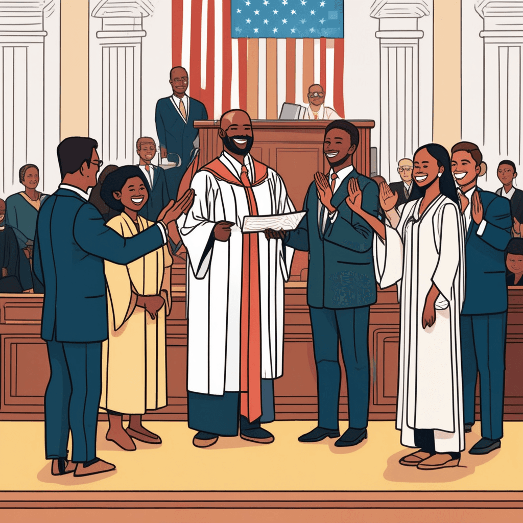 Taking the citizenship oath ceremony