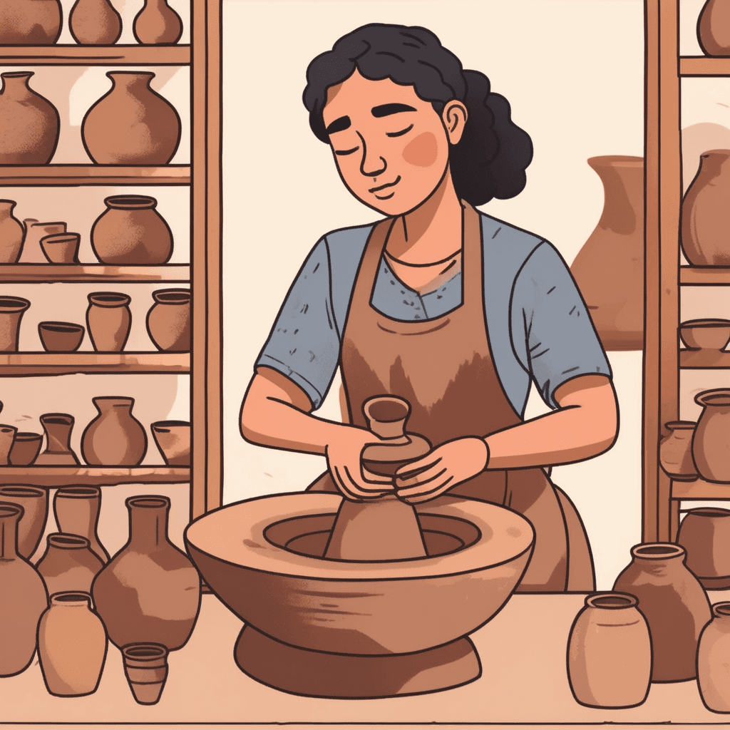 Sticky earth for making pottery