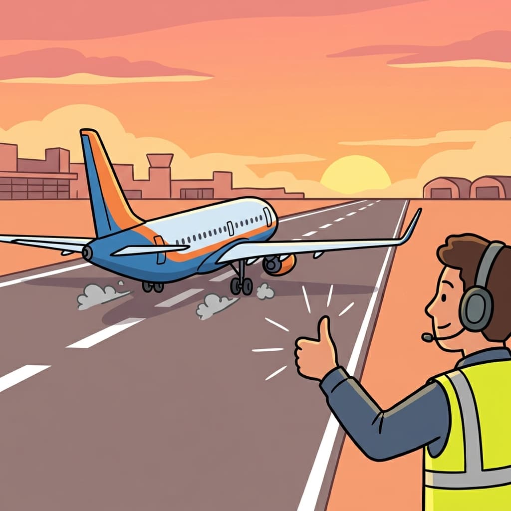The pilot received clearance to take off.