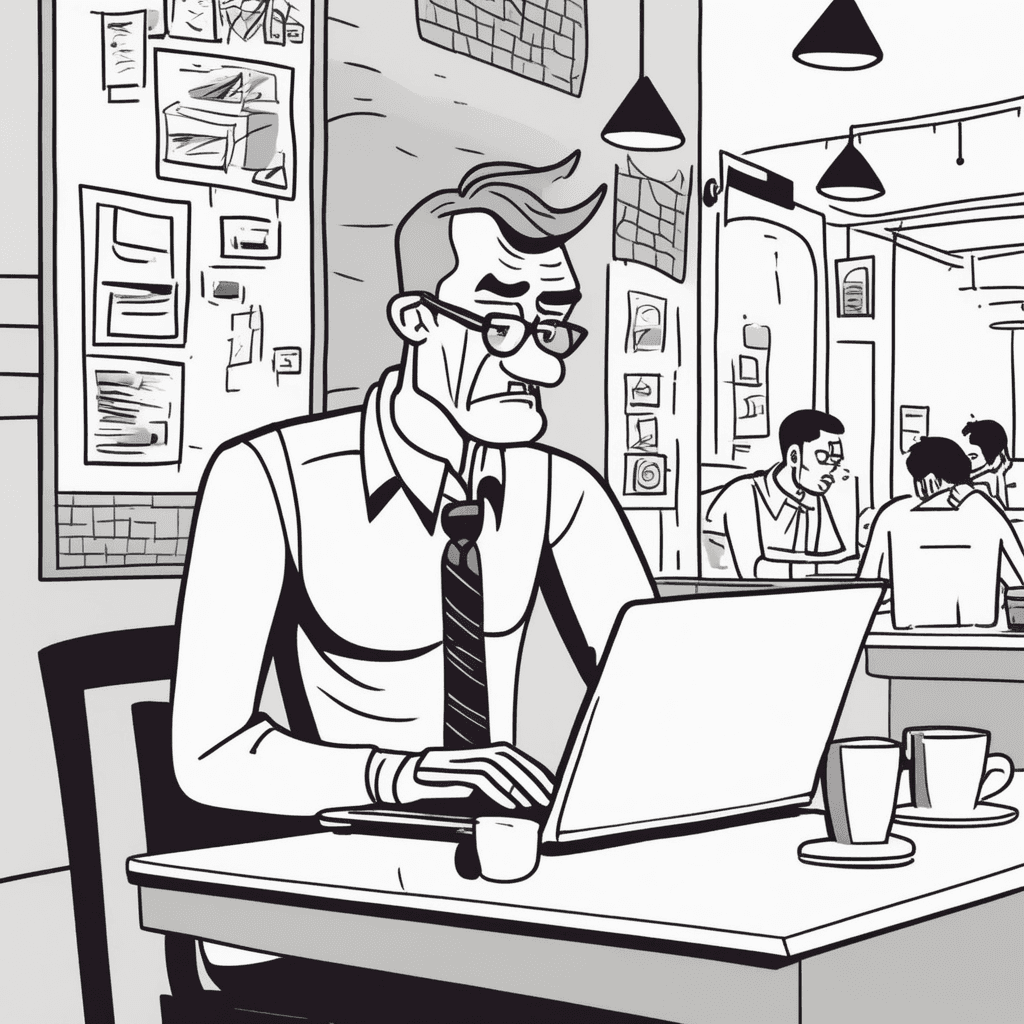 Writing a résumé full of cliché at the café!