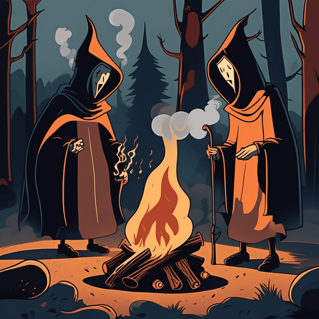 Behind the cloak, through the smoke, emerges a joke!