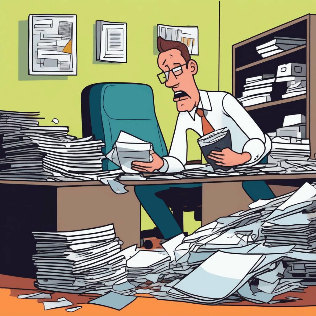 Working clumsily and busily, while others do it easily!