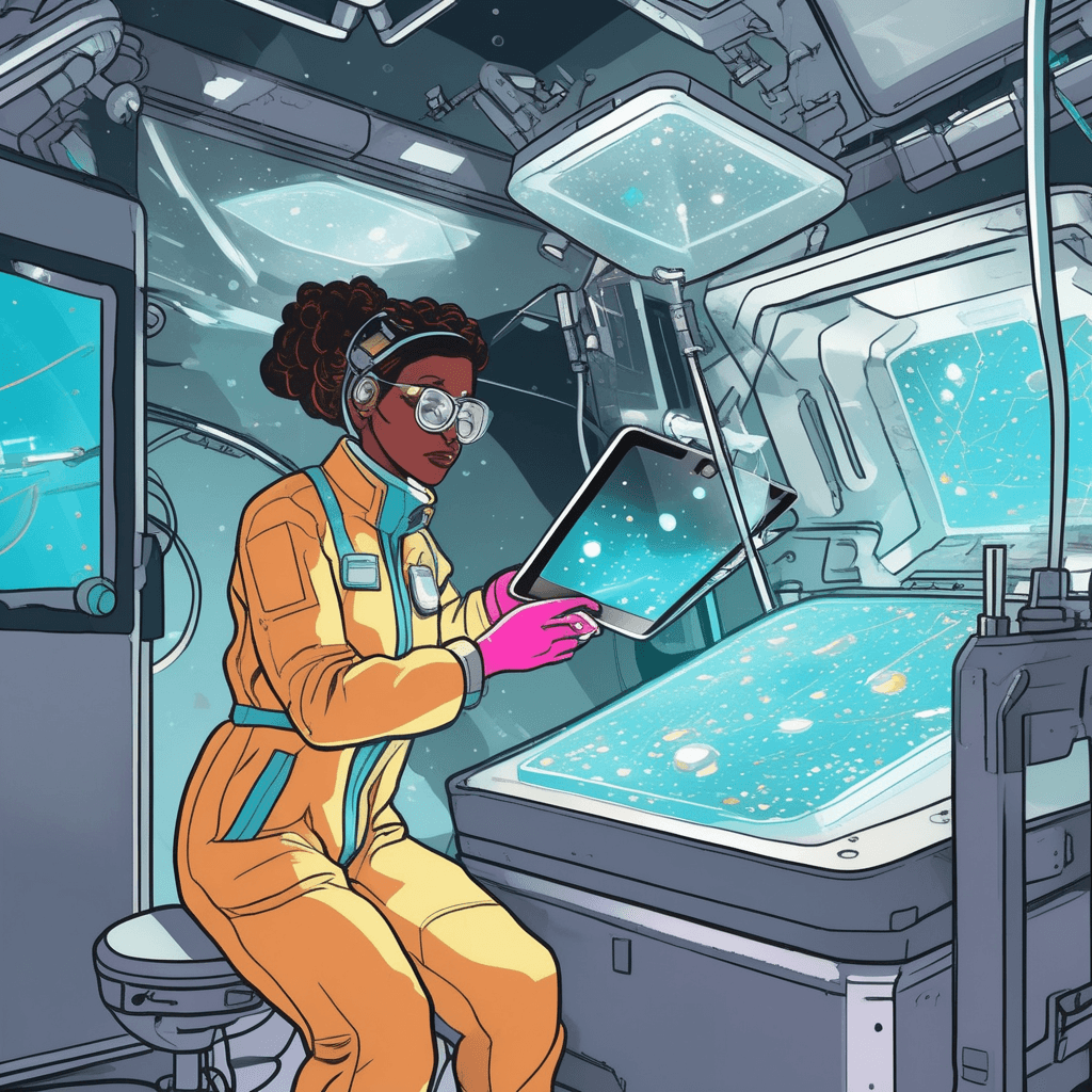 Floating in space, coating while noting!
