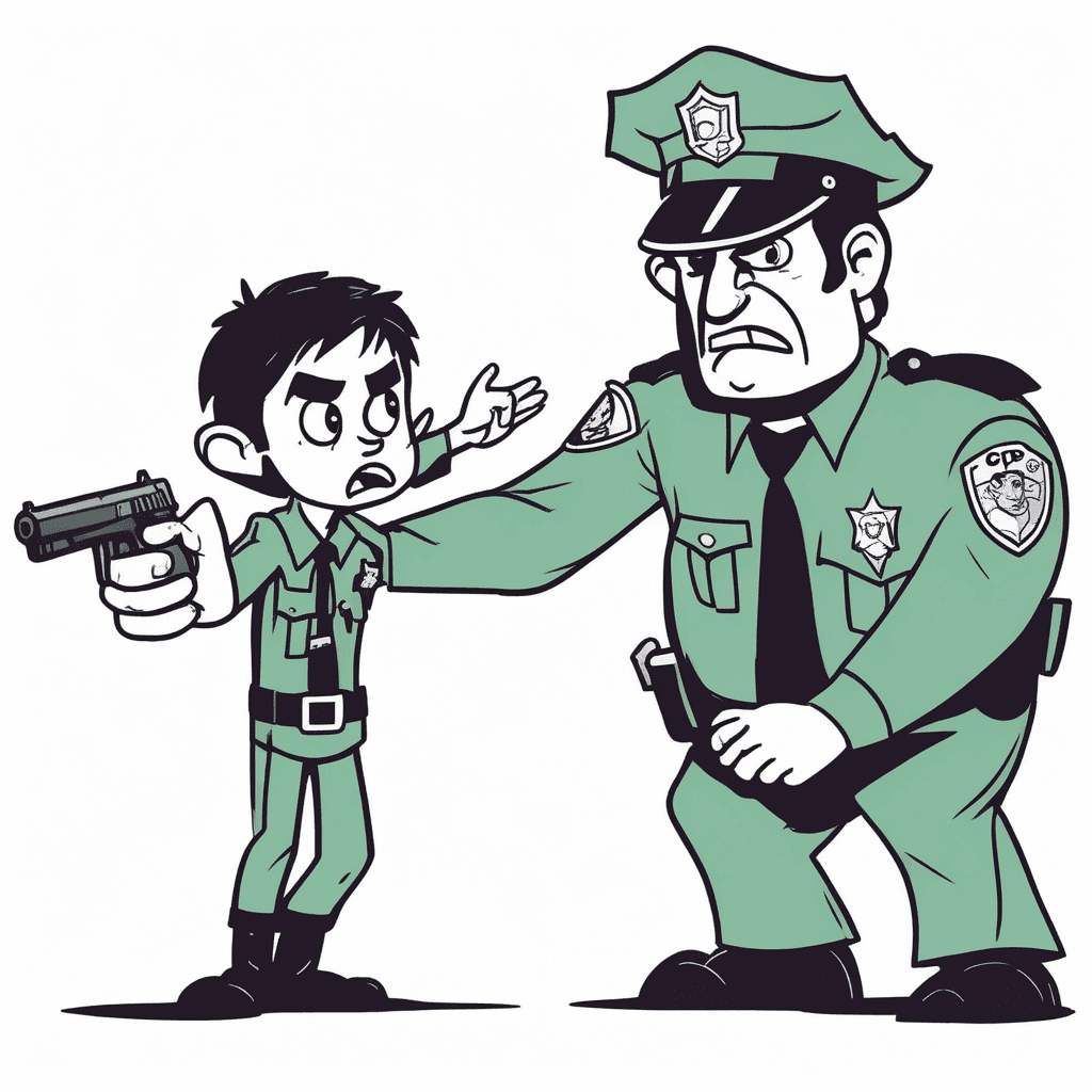 Cop threatens elf with force - coercion through intimidation!