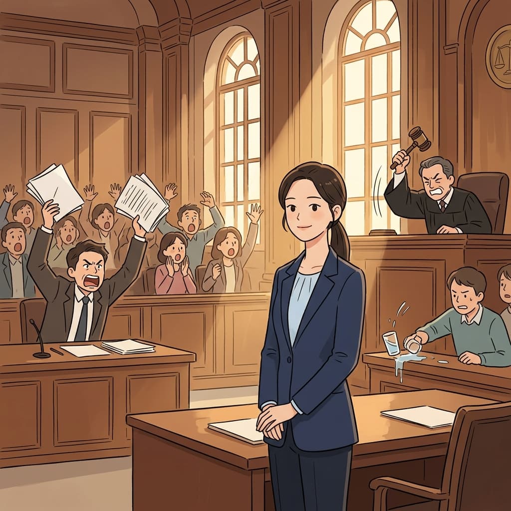 She stayed collected even as the courtroom erupted around her.
