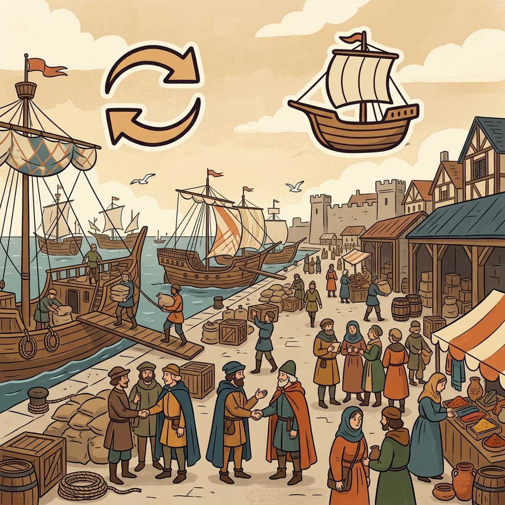 Commerce helped the port city grow.