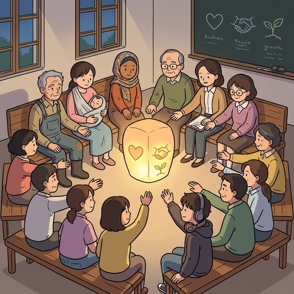 The town hall meeting revealed the common values that united this diverse neighborhood.
