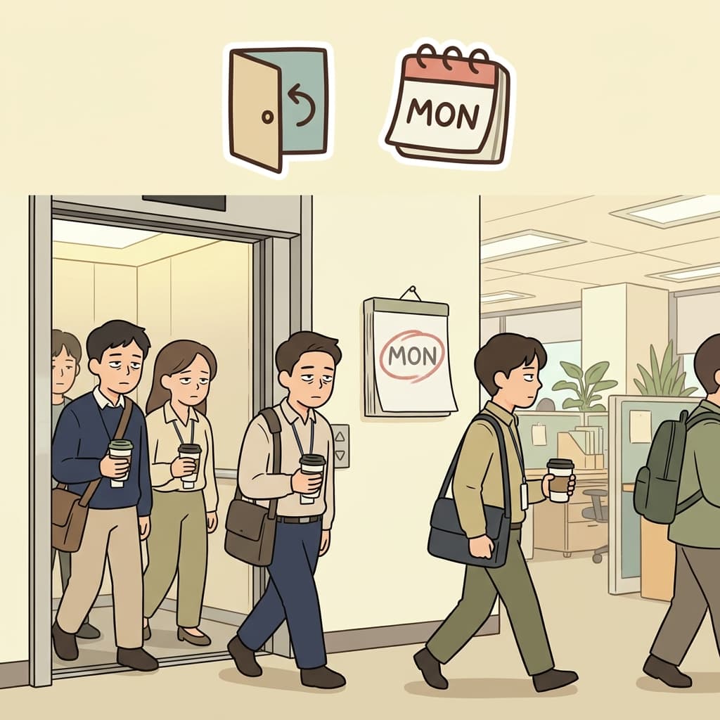 COME MONday — common things come back every Monday without fail.