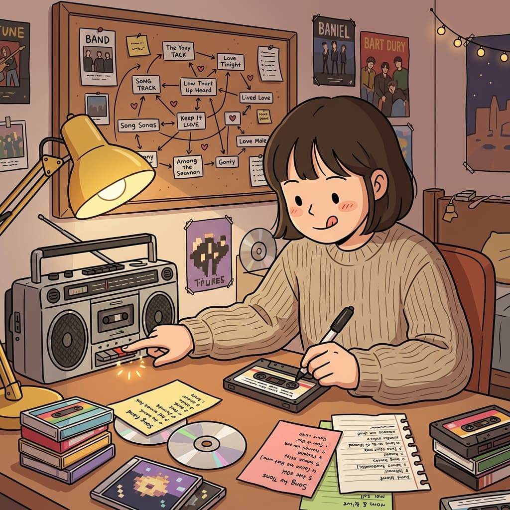 She made a compilation of her favorite love songs for him.