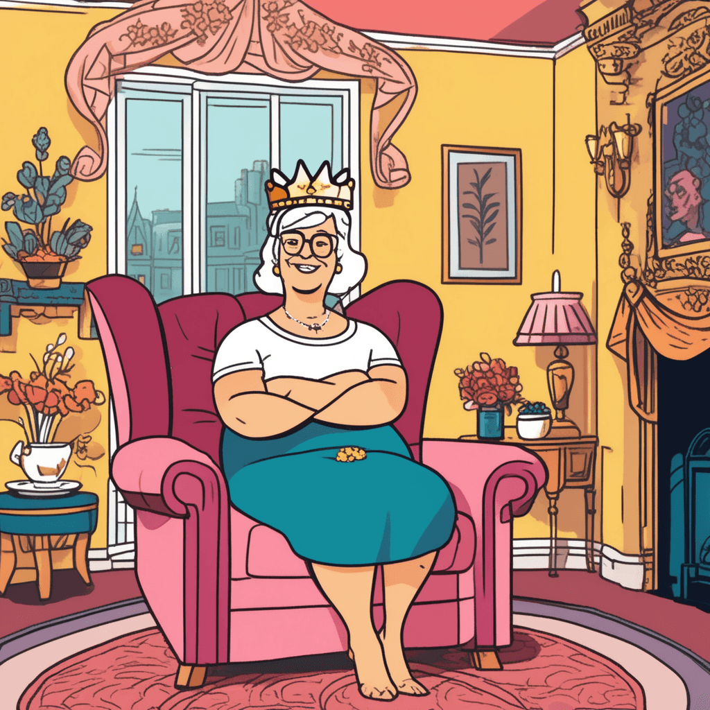 Come place aunt in the best spot - she's complacently content!