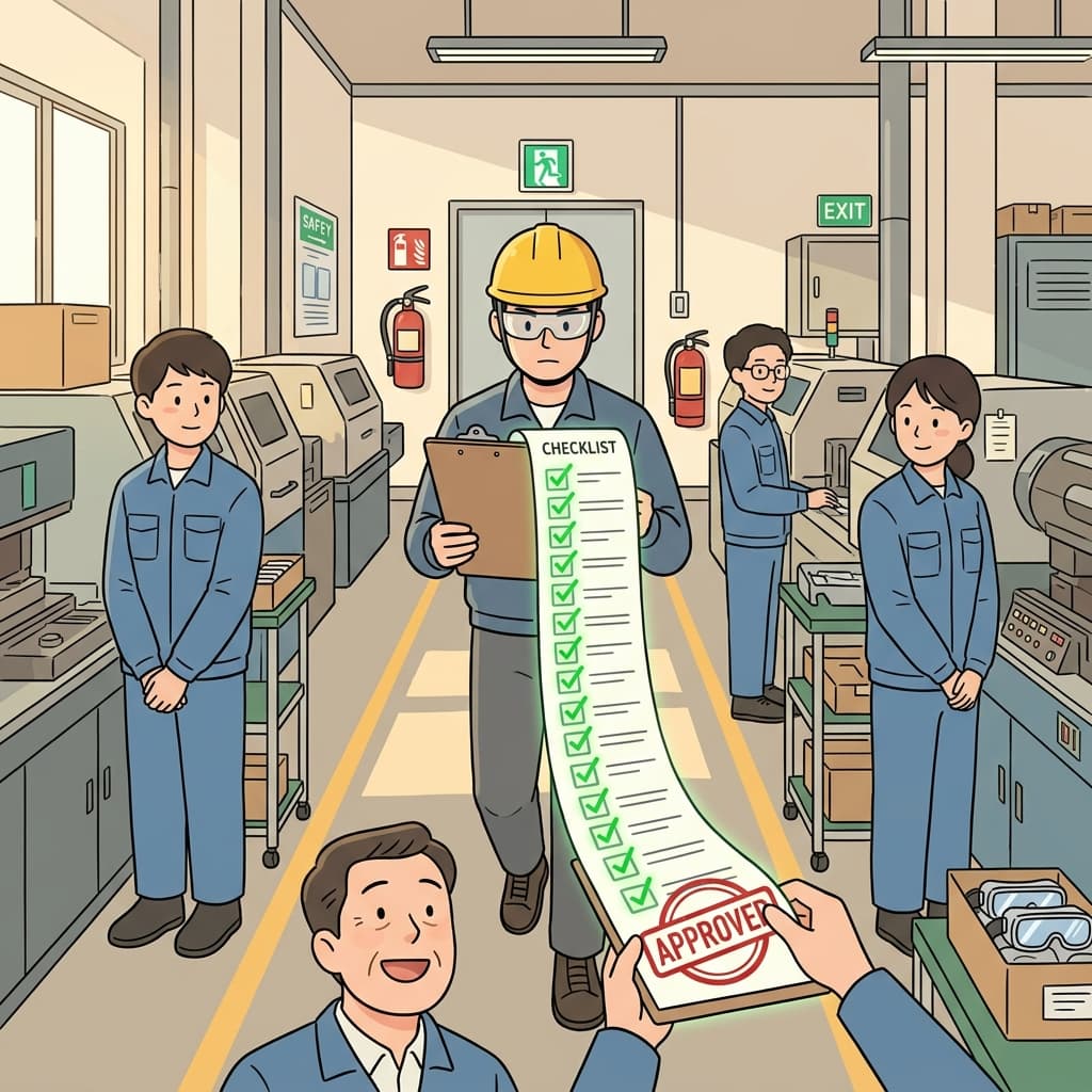 The factory passed every safety check in full compliance with new regulations.