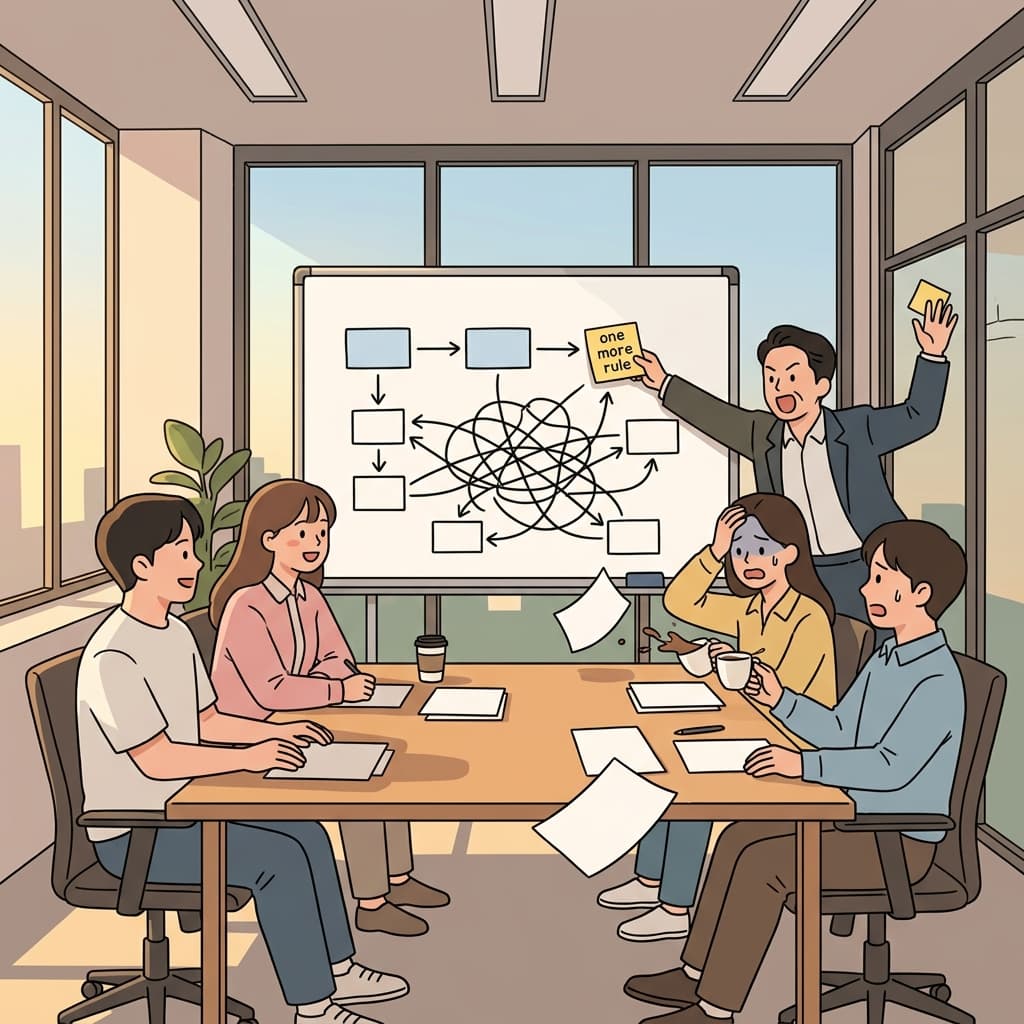 One extra rule from the boss complicates the entire team's simple plan.