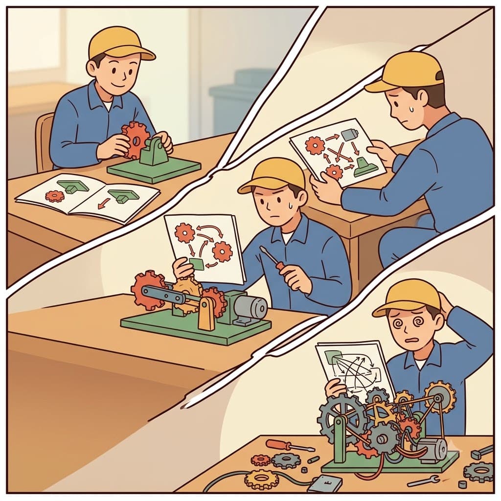 The complicated assembly process became even harder when a missing part caused an unexpected complication.
