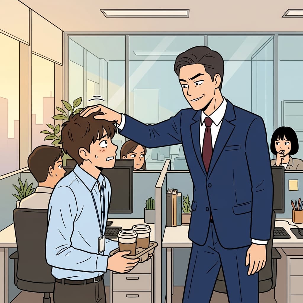 His condescending smile made the new intern feel two inches tall.