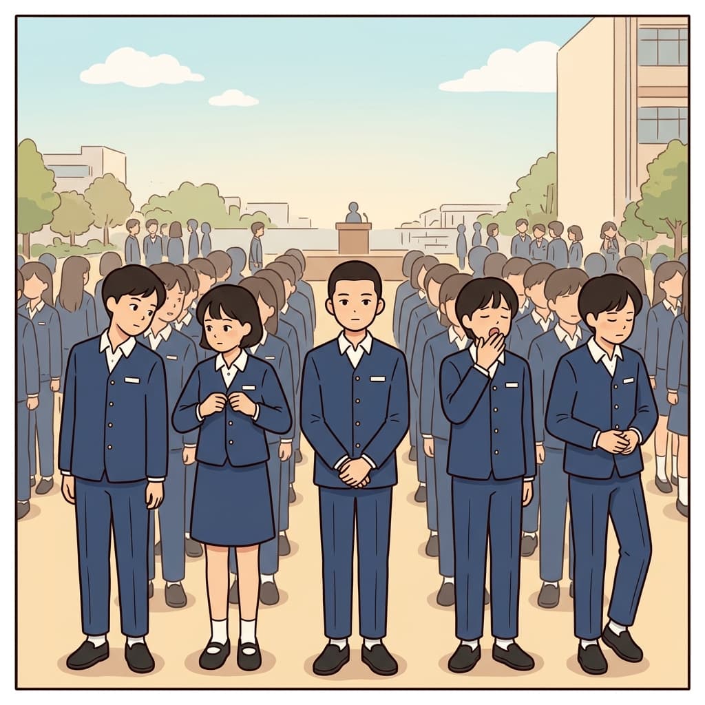 Every student wears the same uniform, but one conformer blends in perfectly with the crowd.