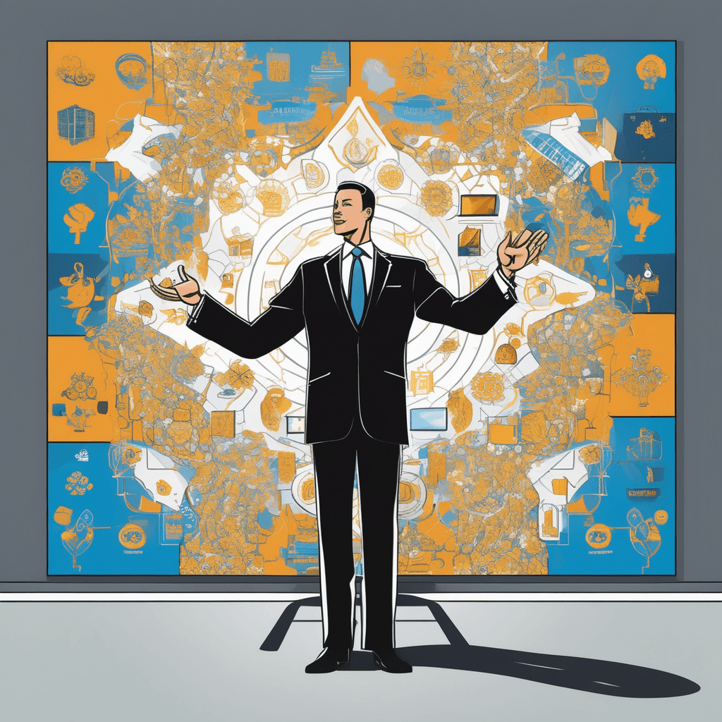 Corporate symbols elaborate into conglomerate art!