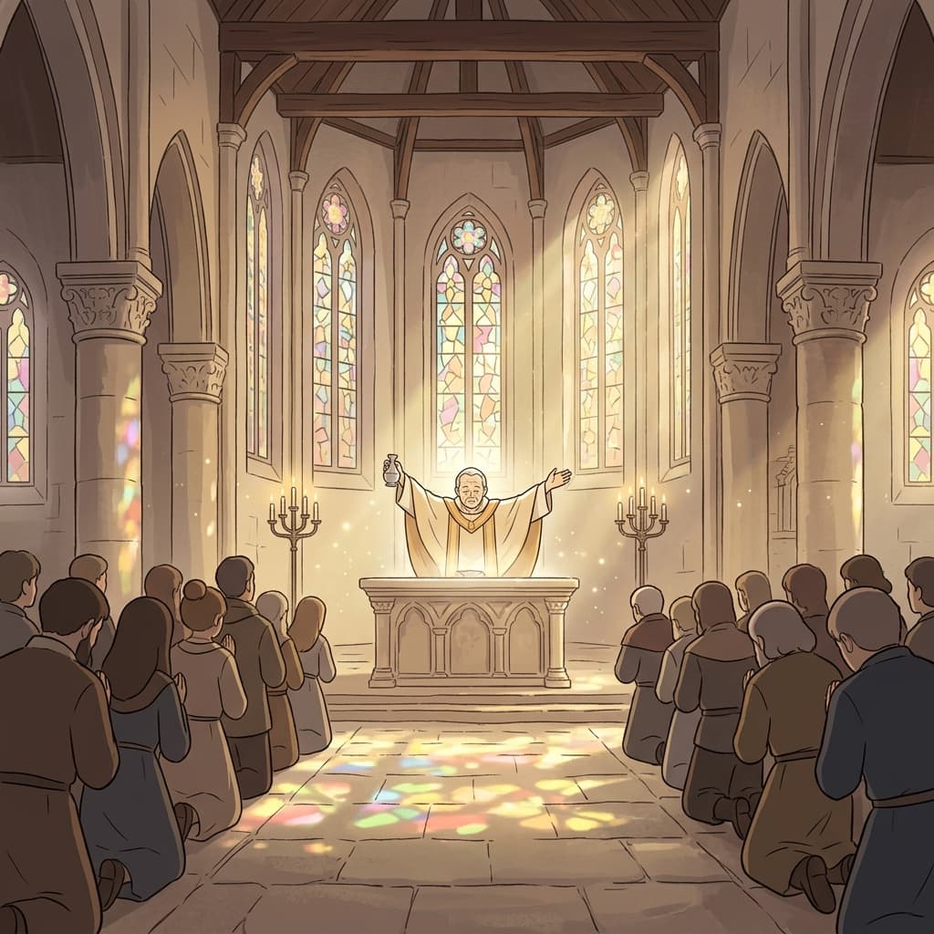 The bishop consecrated the new cathedral before a hushed crowd.