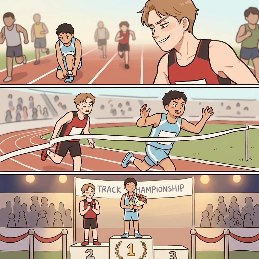 His contemptuous attitude disappeared after his opponent became victorious and glorious.