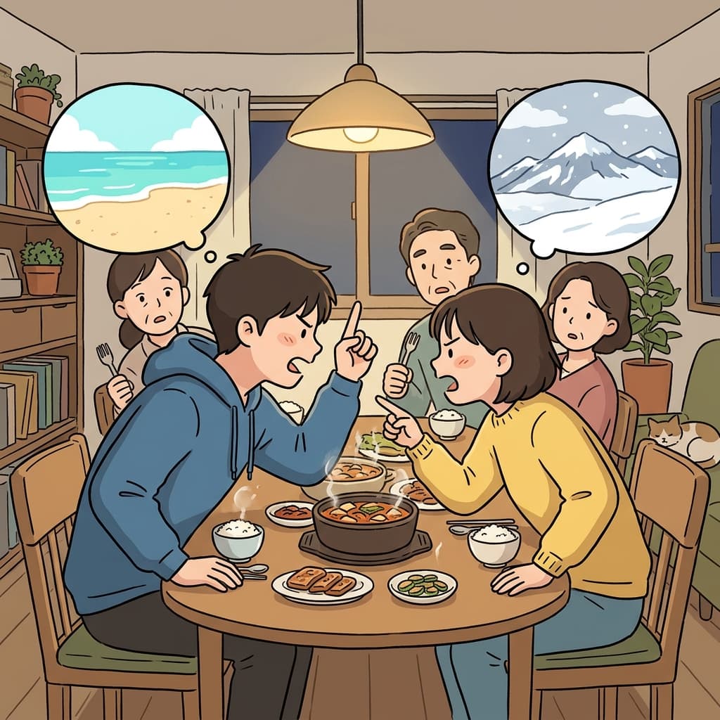 Their opinions were completely contrary, sparking a heated debate at dinner.
