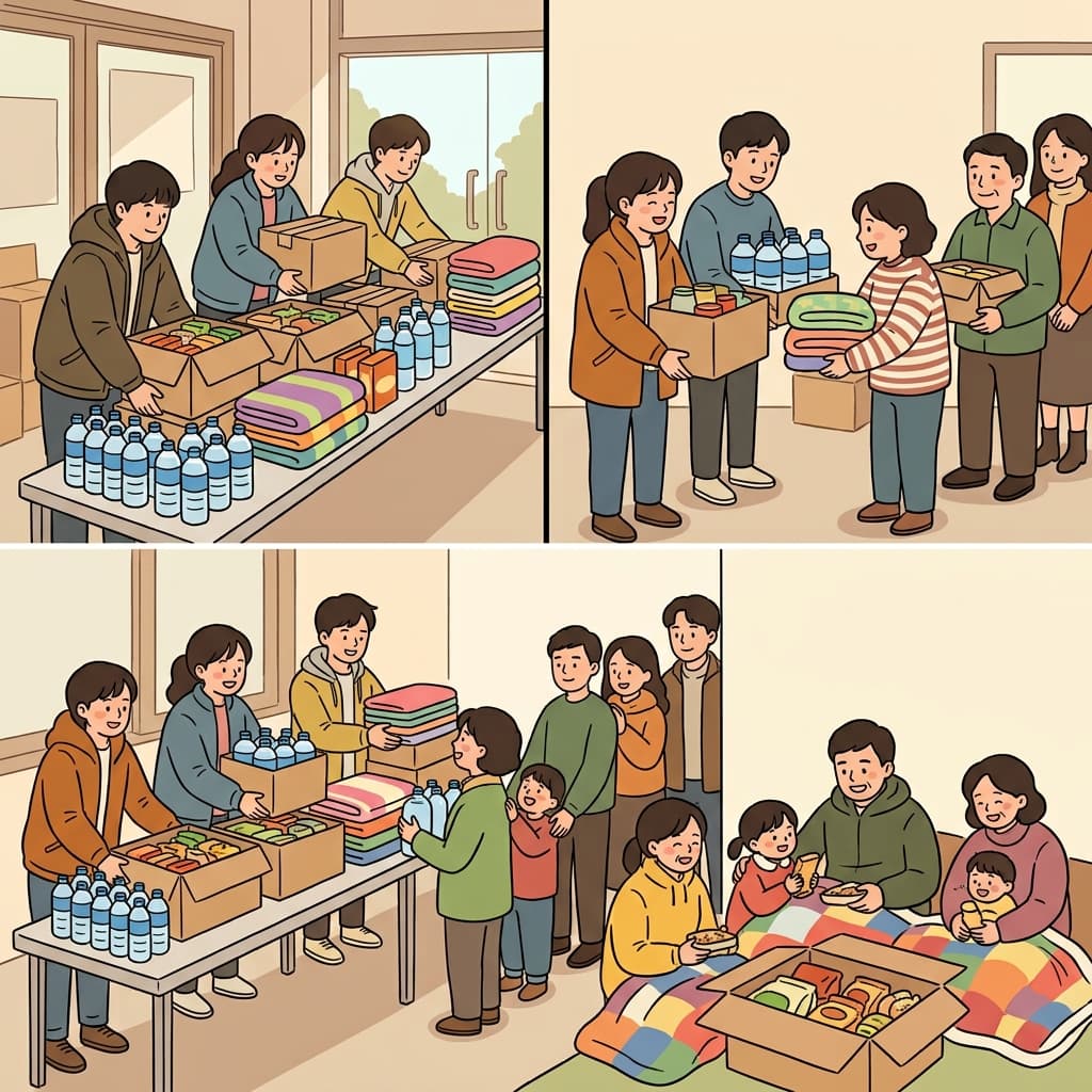 Volunteers contributed supplies, distributed them to families, and everyone benefited from the support.