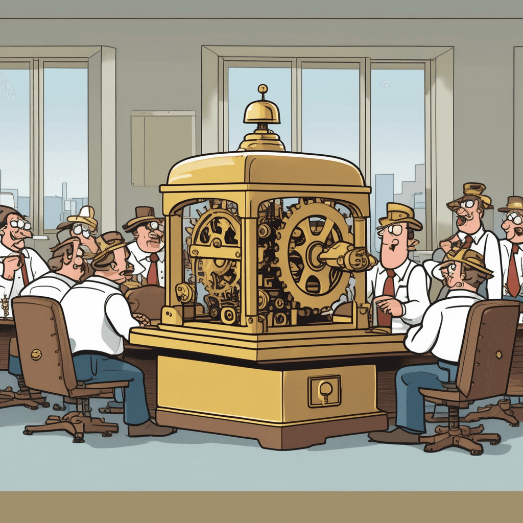 The machine breaks routine to convene the team serene