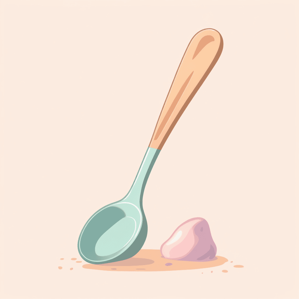A large spoon used for stirring and serving food during cooking