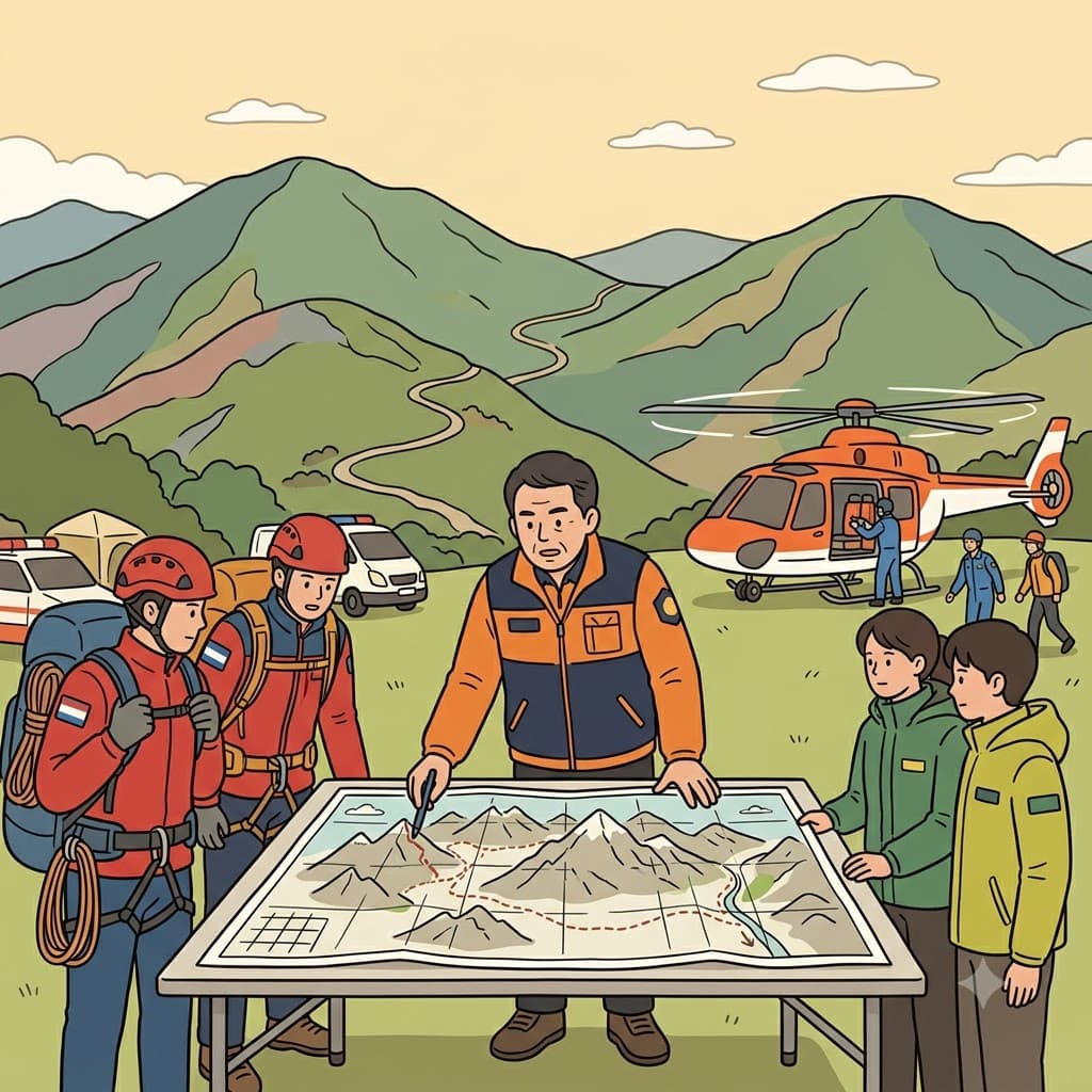 The rescue teams coordinated their efforts, with each group covering a different part of the mountain. (Think of coordinate as bringing separate parts into the right relationship.)