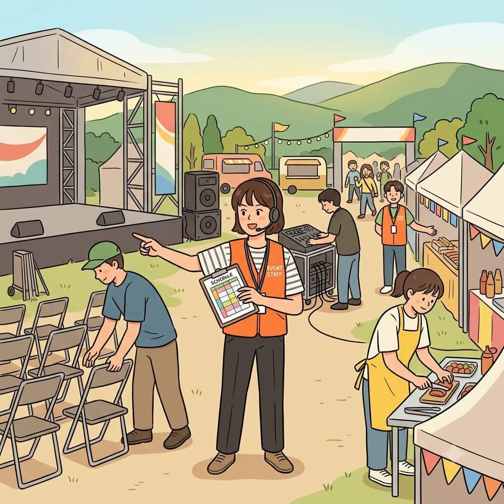 The event manager coordinated with the staff so everyone knew exactly when and where to work.