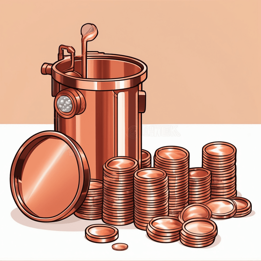 a reddish-brown metallic chemical element used for making coins, wires, and pipes