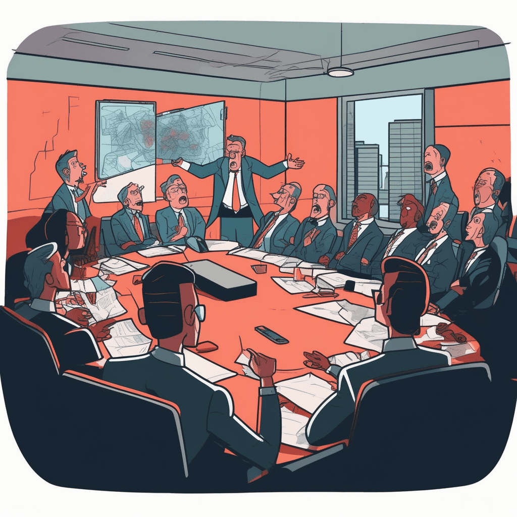 When corrupted truth erupted, the meeting was interrupted!