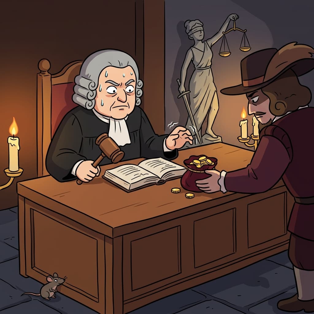 Even the noblest judge can be corruptible when gold piles high on his desk.