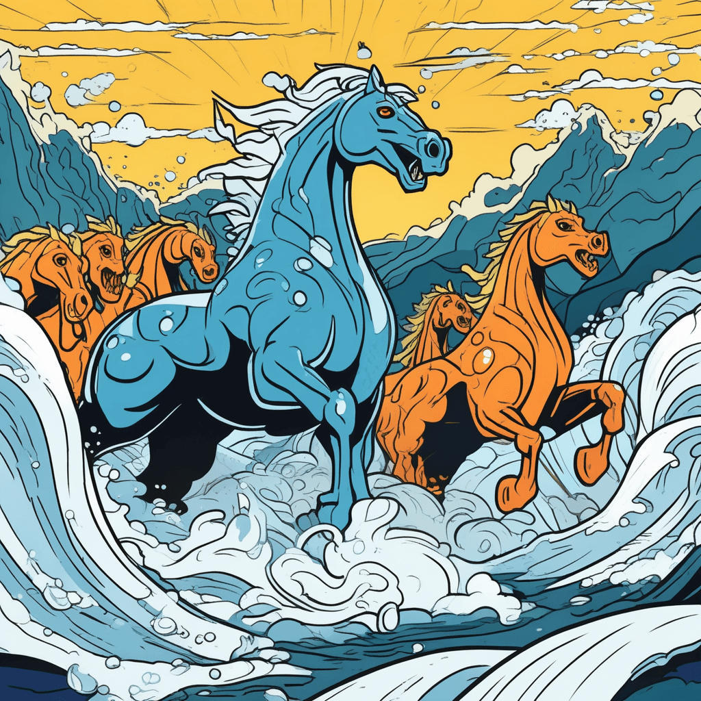 The water horse at the border source becomes nature's counter-force!